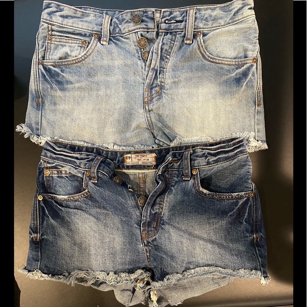 Free People Bundle Jean Shorts Size 25 both pairs for $25